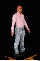 George Lee blue jeans pink shirt standing whole body 0008.jpg